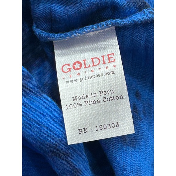 Goldie Lewinter Tank Top Womens Small Blue Black Tie Dye Pima Cotton Summer - Picture 5 of 7